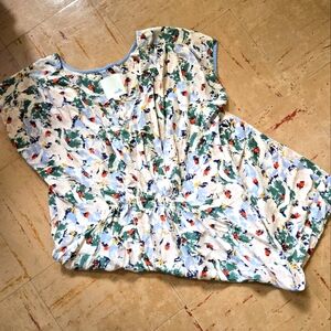 Anthropologie Odille Silk Print Dress